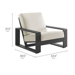 Lirienne 4-Piece Outdoor Patio Aluminum Furniture Set in Cream