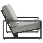 Lirienne 4-Piece Outdoor Patio Aluminum Furniture Set in Light Gray