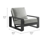 Lirienne 4-Piece Outdoor Patio Aluminum Furniture Set in Light Gray