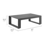 Lirienne 4-Piece Outdoor Patio Aluminum Furniture Set in Light Gray