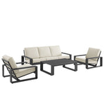 Lirienne 4-Piece Outdoor Patio Aluminum Furniture Set in Cream