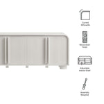 Bellamy Curved 4-Door Sideboard Cabinet in Ash