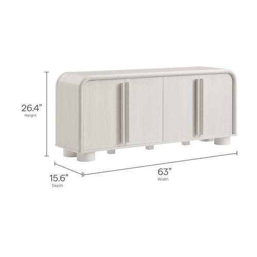 Bellamy Curved 4-Door Sideboard Cabinet in Ash