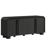 Bellamy Curved 4-Door Sideboard Cabinet in Black Oak