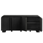 Bellamy Curved 4-Door Sideboard Cabinet in Black Oak
