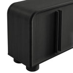 Bellamy Curved 4-Door Sideboard Cabinet in Black Oak