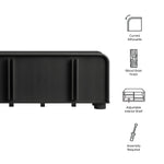Bellamy Curved 4-Door Sideboard Cabinet in Black Oak