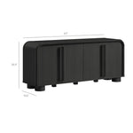 Bellamy Curved 4-Door Sideboard Cabinet in Black Oak