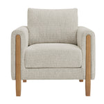 Hawken Boucle Fabric Accent Armchair in Parchment Beech