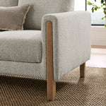 Hawken Boucle Fabric Sofa in Parchment Beech