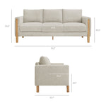 Hawken Boucle Fabric Sofa in Parchment Beech