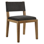 Calder Fabric Upholstered Wood Armless Dining Chair in Dark Gray