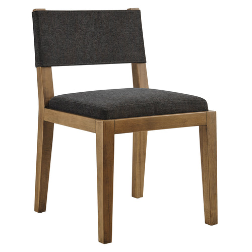 Calder Fabric Upholstered Wood Armless Dining Chair in Dark Gray