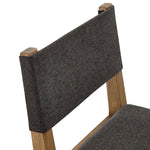 Calder Fabric Upholstered Wood Armless Dining Chair in Dark Gray
