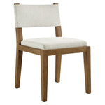Calder Fabric Upholstered Wood Armless Dining Chair in Ivory