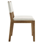 Calder Fabric Upholstered Wood Armless Dining Chair in Ivory