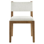 Calder Fabric Upholstered Wood Armless Dining Chair in Ivory