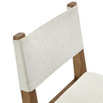 Calder Fabric Upholstered Wood Armless Dining Chair in Ivory