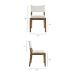 Calder Fabric Upholstered Wood Armless Dining Chair in Ivory