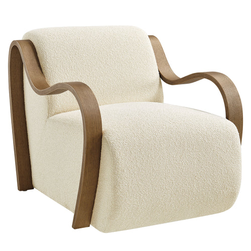 Atrium Lattice Boucle Accent Armchair in Cream