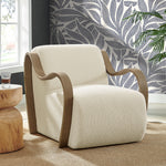 Atrium Lattice Boucle Accent Armchair in Cream