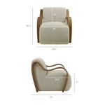 Atrium Lattice Boucle Accent Armchair in Marble