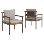 Eleni 7 Piece Outdoor Patio Teak Wood Dining Set in Weathered Gray Pebble