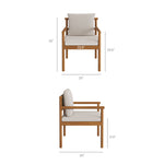 Eleni 7 Piece Outdoor Patio Teak Wood Dining Set in Natural Sail