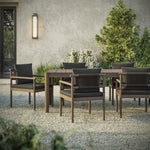 Eleni 7 Piece Outdoor Patio Teak Wood Dining Set in Weathered Gray Flint