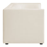 Hilda 86" Curved Back Performance Velvet Sofa in Alabaster