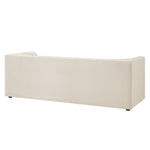 Hilda 86" Curved Back Performance Velvet Sofa in Alabaster