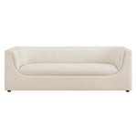 Hilda 86" Curved Back Performance Velvet Sofa in Alabaster