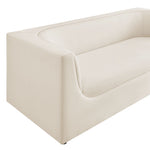 Hilda 86" Curved Back Performance Velvet Sofa in Alabaster
