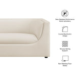 Hilda 86" Curved Back Performance Velvet Sofa in Alabaster