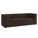 Hilda 86" Curved Back Performance Velvet Sofa in Chocolate Brown