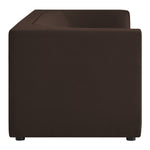 Hilda 86" Curved Back Performance Velvet Sofa in Chocolate Brown