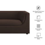 Hilda 86" Curved Back Performance Velvet Sofa in Chocolate Brown