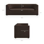 Hilda 86" Curved Back Performance Velvet Sofa in Chocolate Brown