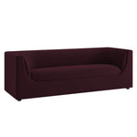Hilda 86" Curved Back Performance Velvet Sofa in Mulberry