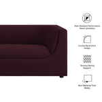 Hilda 86" Curved Back Performance Velvet Sofa in Mulberry