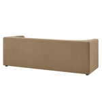 Hilda 86" Curved Back Performance Velvet Sofa in Taupe