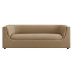 Hilda 86" Curved Back Performance Velvet Sofa in Taupe