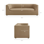 Hilda 86" Curved Back Performance Velvet Sofa in Taupe