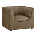 Hilda Curved Back Vegan Leather Armchair in Mushroom