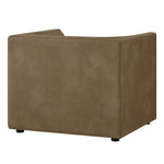 Hilda Curved Back Vegan Leather Armchair in Mushroom