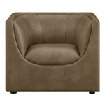 Hilda Curved Back Vegan Leather Armchair in Mushroom