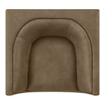 Hilda Curved Back Vegan Leather Armchair in Mushroom