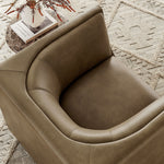 Hilda Curved Back Vegan Leather Armchair in Mushroom