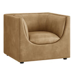 Hilda Curved Back Vegan Leather Armchair in Toast
