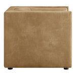 Hilda Curved Back Vegan Leather Armchair in Toast